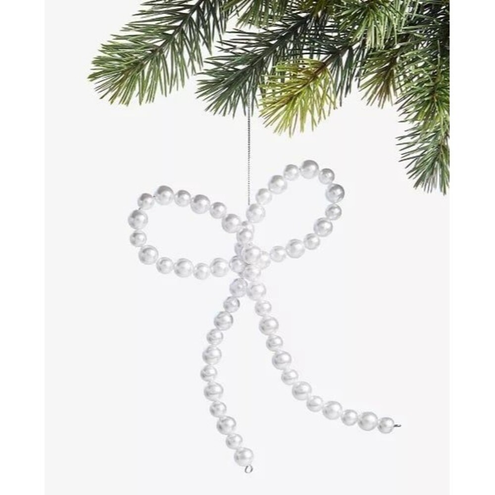 Macy’s Holiday Lane Gilded Glamour Pearl Bow Christmas Ornament